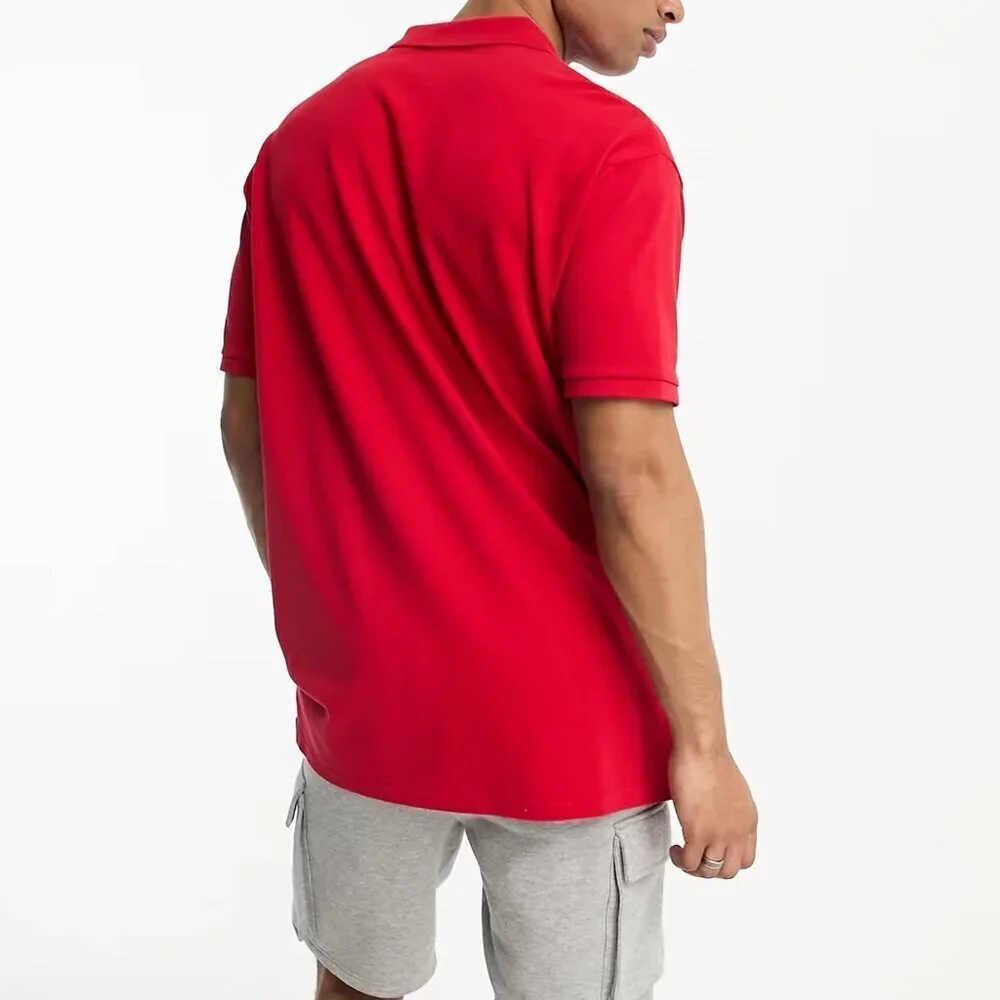 Polo Ralph Lauren Men's Red Multi Logo Classic Fit Pique Polo Shirt Size M